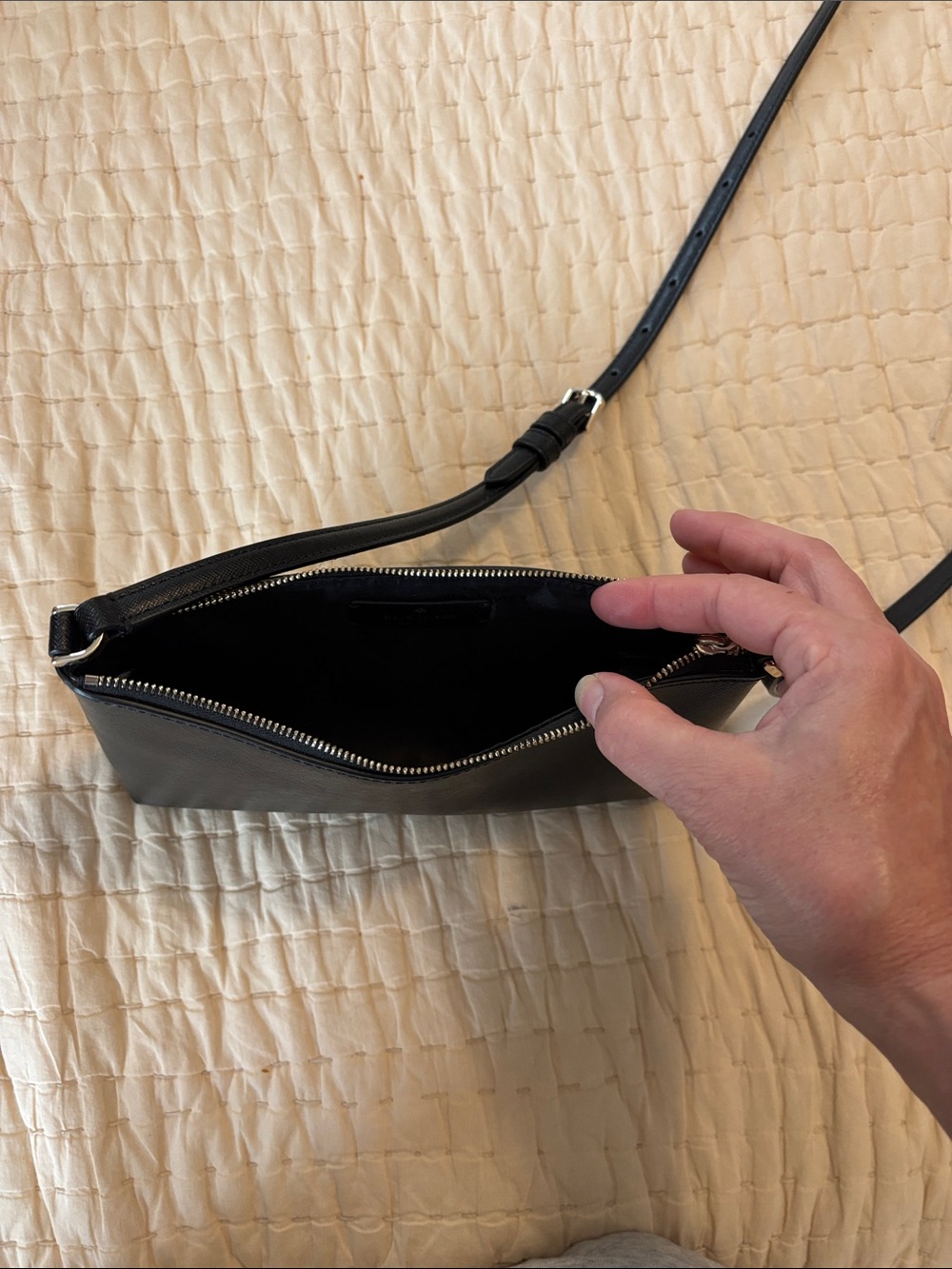 kate spade Black Leather Shoulder Bag with Adjustable Strap - Picture 2 of 2
